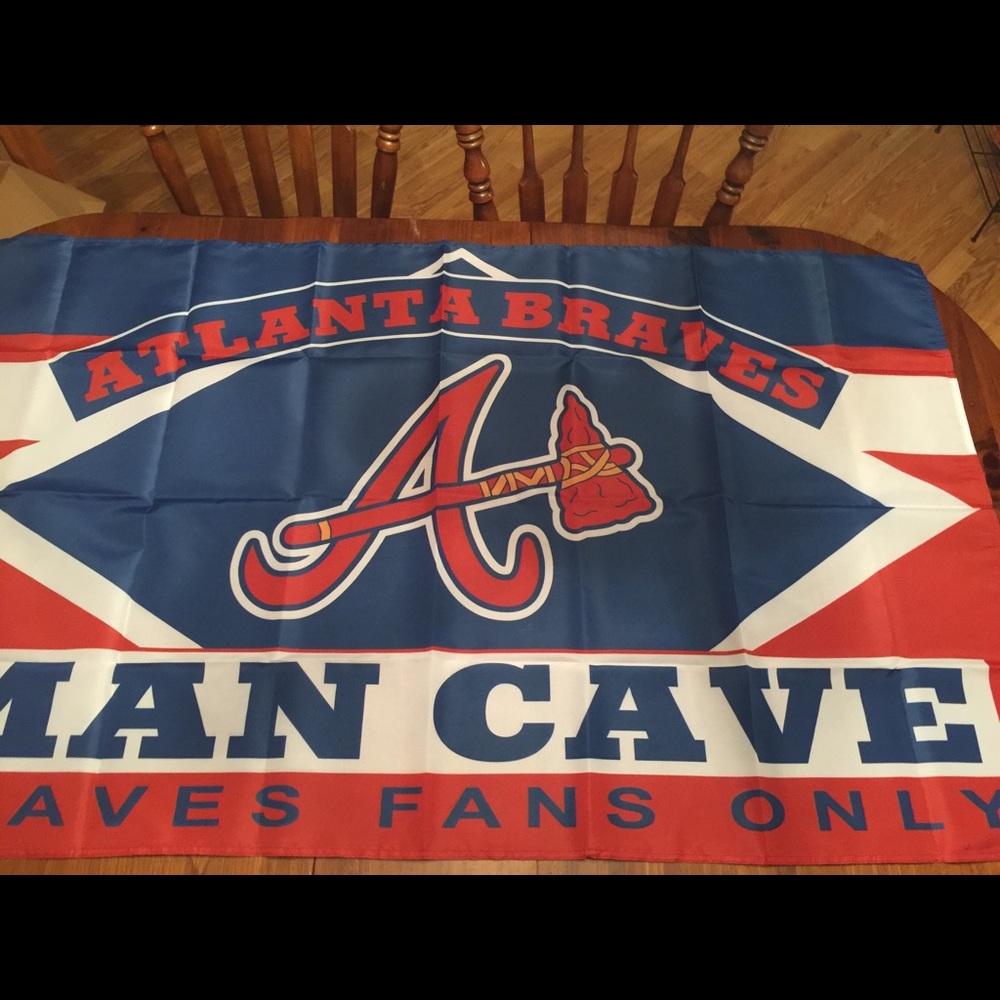 ATLANTA BRAVES MAN CAVE 3 X 5 BANNER FLAG NEW